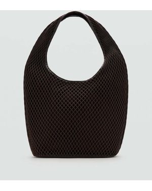 Mango Mesh Bucket Bag Chocolate - Black
