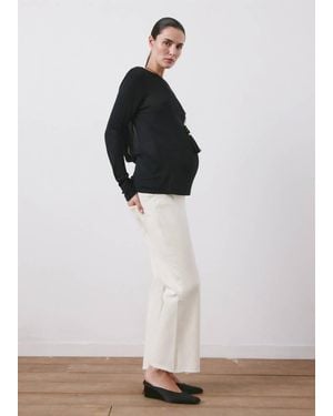 Mango Maternity Flared Cropped Jeans - White
