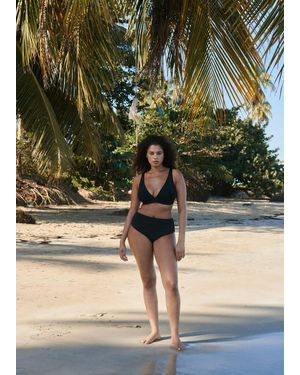 Mango Triangular Bikini Top - Black