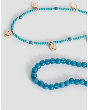 MANGO TEEN Combined Necklace Pack - Blue