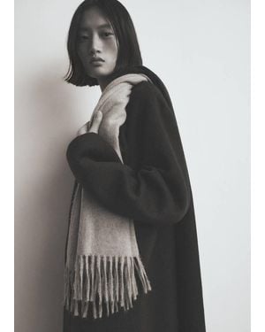 Mango Fringed Edge Scarf - Grey