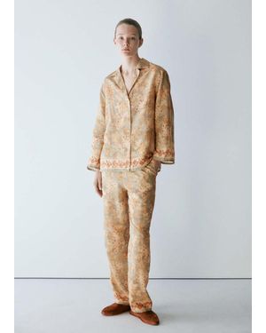 Mango Hose Mit Blumenmuster - Weiß