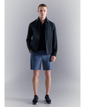 Mango Water-Repellent Jacket With Pockets - Blue