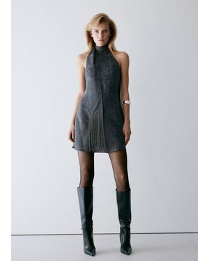 Mango Abito Halter - Grigio