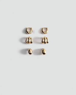 Mango Combined Earring Set - White