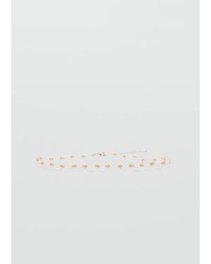 MANGO TEEN Beaded Chain Belt - White