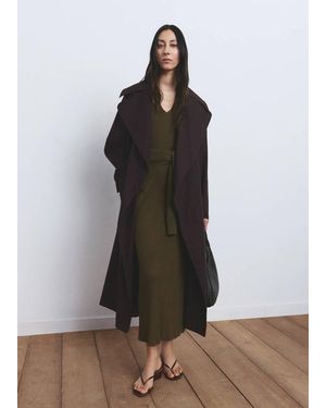 Mango Fine-Knit Flared Dress - Brown