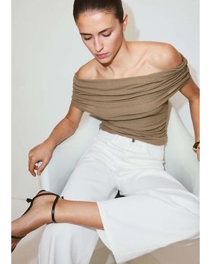 Mango Balloon Crop Jeans - White