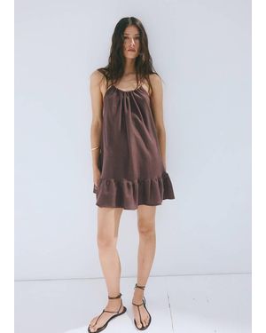 Mango Gathered Neck Jersey Dress - Multicolor