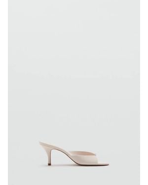 Mango Heeled Sandals With Metallic Detail - Natural
