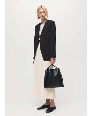 Mango Double-Breasted Suit Jacket - Black