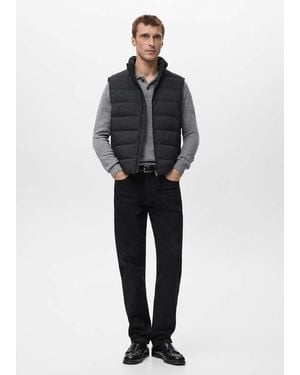 Mango Quilted Waistcoat With Down And Feather Filling - Black
