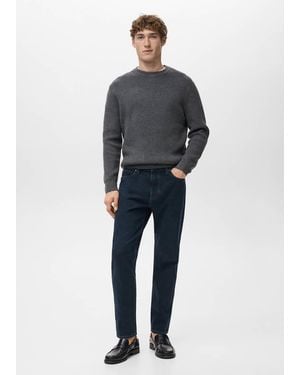 Mango Ben Cropped Tapered-Fit Jeans - Blue