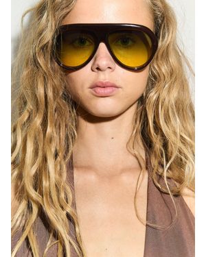 Mango Aviator Sunglasses - Brown