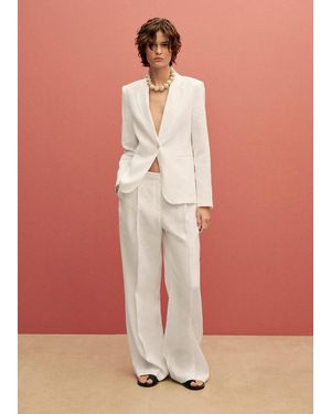 Mango Linen Suit Jacket - Pink