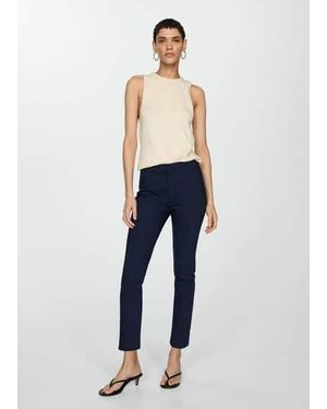 Mango Crop Skinny Trousers - Blue