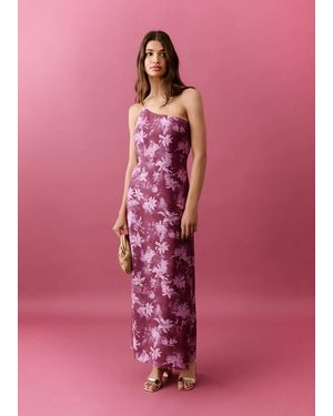 MANGO TEEN Asymmetrical Floral Dress - Pink
