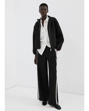 Mango Combined Striped Trousers - Black