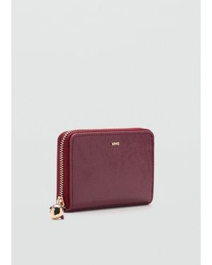 Mango Portafoglio Medio Mini Perline Bordeaux - Viola