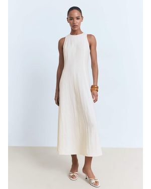 Mango Flared Midi-Dress - White