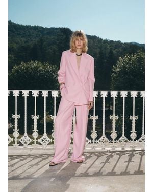 Mango Double-Breasted Suit Jacket - Pink