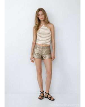 MANGO TEEN Crochet Halter Top - White