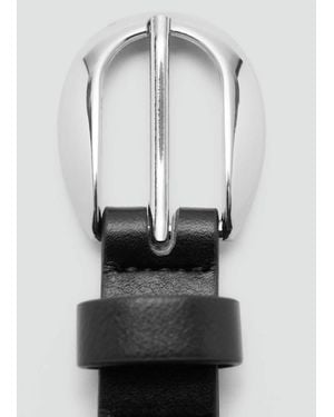 Mango Thin Eyelets Belt - White