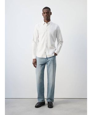Mango Camicia 100% Cotone Righe - Blu