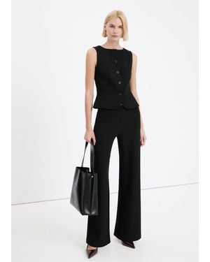 Mango Straight Low-Rise Suit Trousers - Black