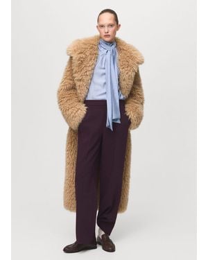 Mango High-Waist Straight Trousers - Blue