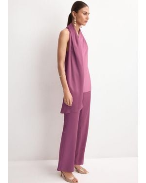 Mango Scarf Neck Top - Brown