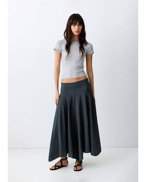 MANGO TEEN Draped Midi Skirt - White