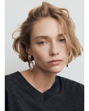 Mango Twisted Hoop Earrings - Blue