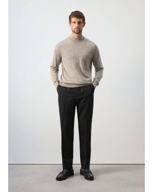 Mango 100% Merino Wool Roll-Neck Jumper - White