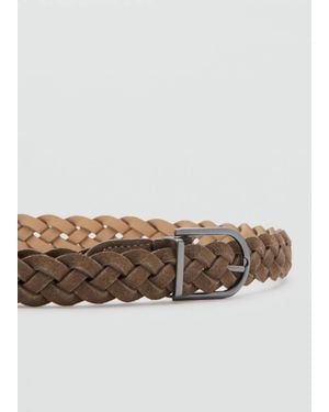 Mango Braided Leather Belt - Multicolor