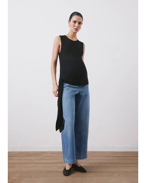 Mango Wide Leg Maternity Jeans - Blue