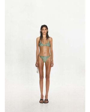 Mango Triangle Print Bikini Top - White