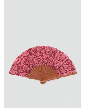 Mango Floral-Print Fan - Red