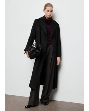 Mango Handmade Wool Coat With Belt - Black