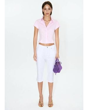 Mango Fitted Cotton Shirt - White