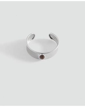 MANGO TEEN Rigid Bangle With Oval Detail - White