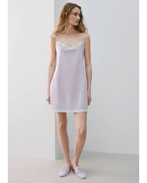 Mango Short Nightdress 100% Cotton - Purple