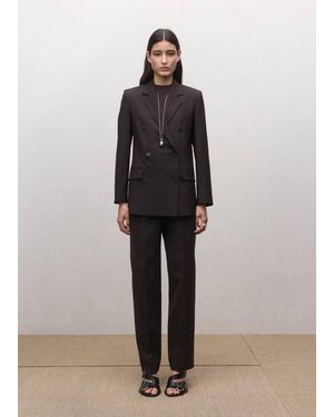 Mango Double-Breasted Wool Suit Jacket - Multicolour