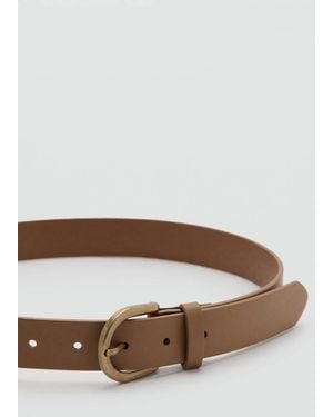 MANGO TEEN Buckled Studded Belt - Brown