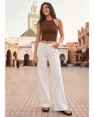 MANGO TEEN Ruched Halter Top - Natural