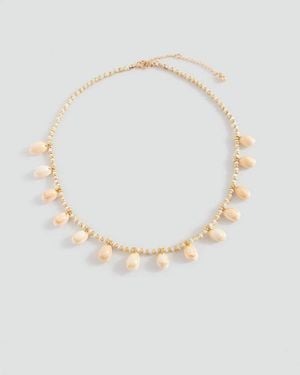 MANGO TEEN Shells Bead Necklace - White