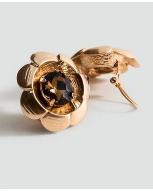 Mango Ohrring Mit Metallblume - Mettallic