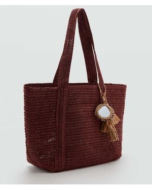 Mango Natural Fiber Tote Bag - Purple