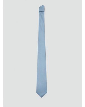 Mango Einfarbige Seidenkrawatte - Blau