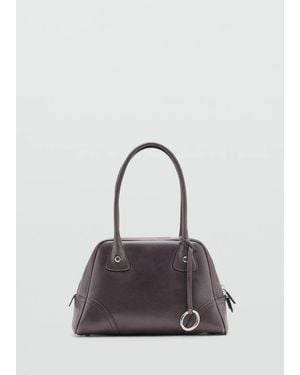 Mango Leather Bowling Bag - Brown